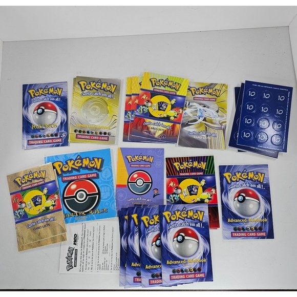Pokemon Trading Game Rulebook Card Lists Lot - Picture 1 of 10